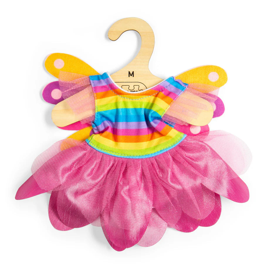 vêtements pour poupée en tissu M fée arc-en-ciel