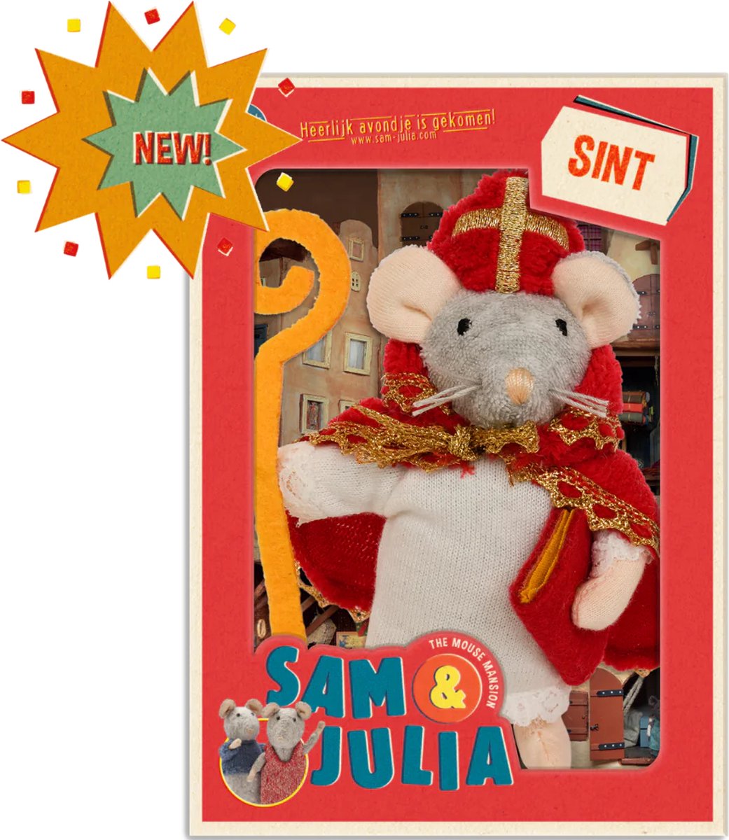 het muizenhuis knuffel muis Sinterklaas