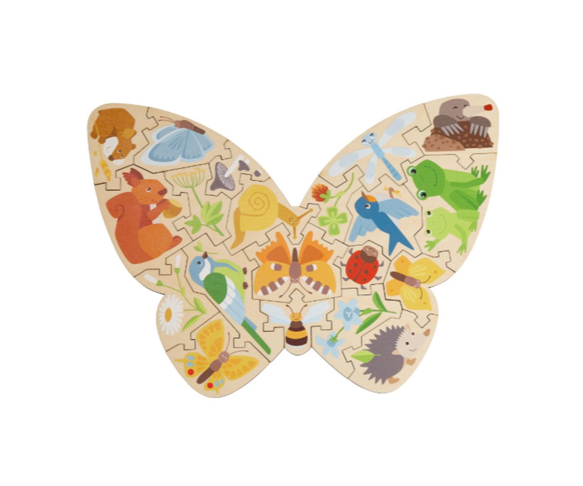 houten puzzel 2in1 vlinder