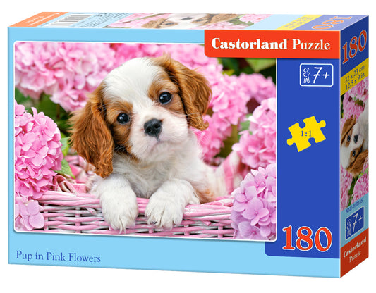 Puzzel pup in pink flowers 180pc