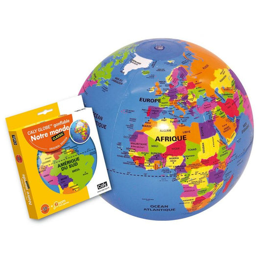 opblaasbare wereldbol 30cm- globe gonflable "notre monde" 30 cm FRA,
