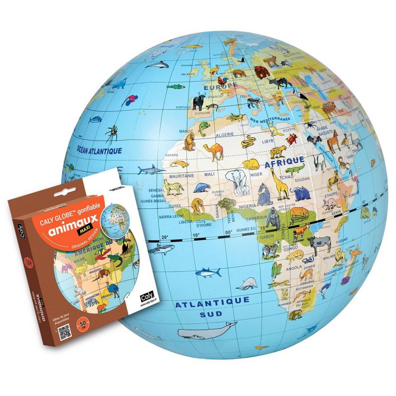 opblaasbare wereldbol maxi animals 50cm - globe gonflable animaux 50cm FRA