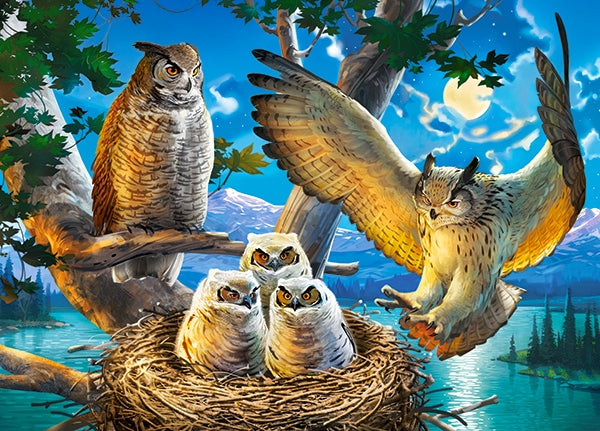 puzzel owl family 180pc