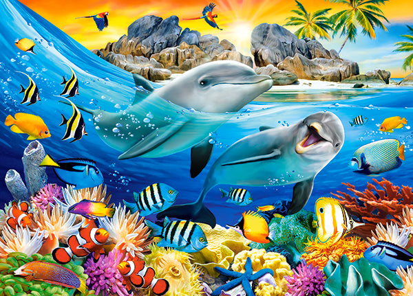 puzzel dolphins in the tropics 180pc