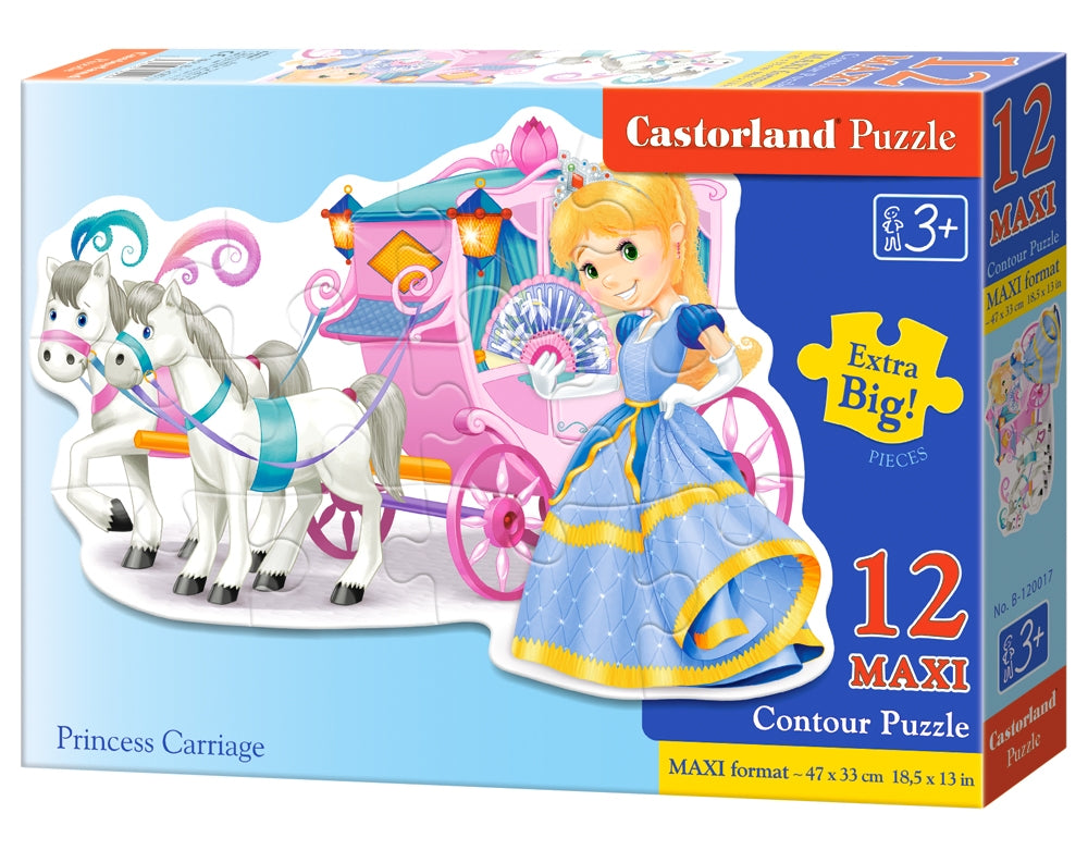 puzzel princess carriage MAXI 12pc