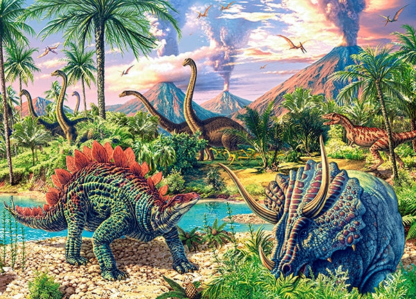 puzzle dinosaures volcans 120pc