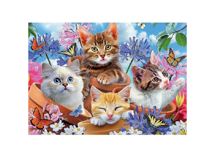 puzzel kittens with flowers120pc