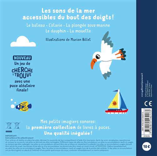 livre petits imagiers sonores cherche et trouve - la mer FRA