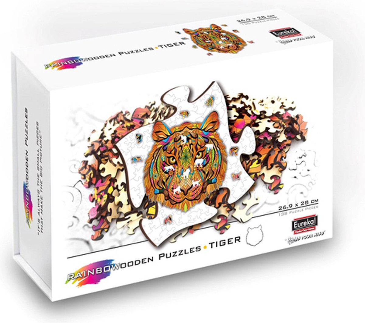 2D-puzzel tijger in hout 138pc