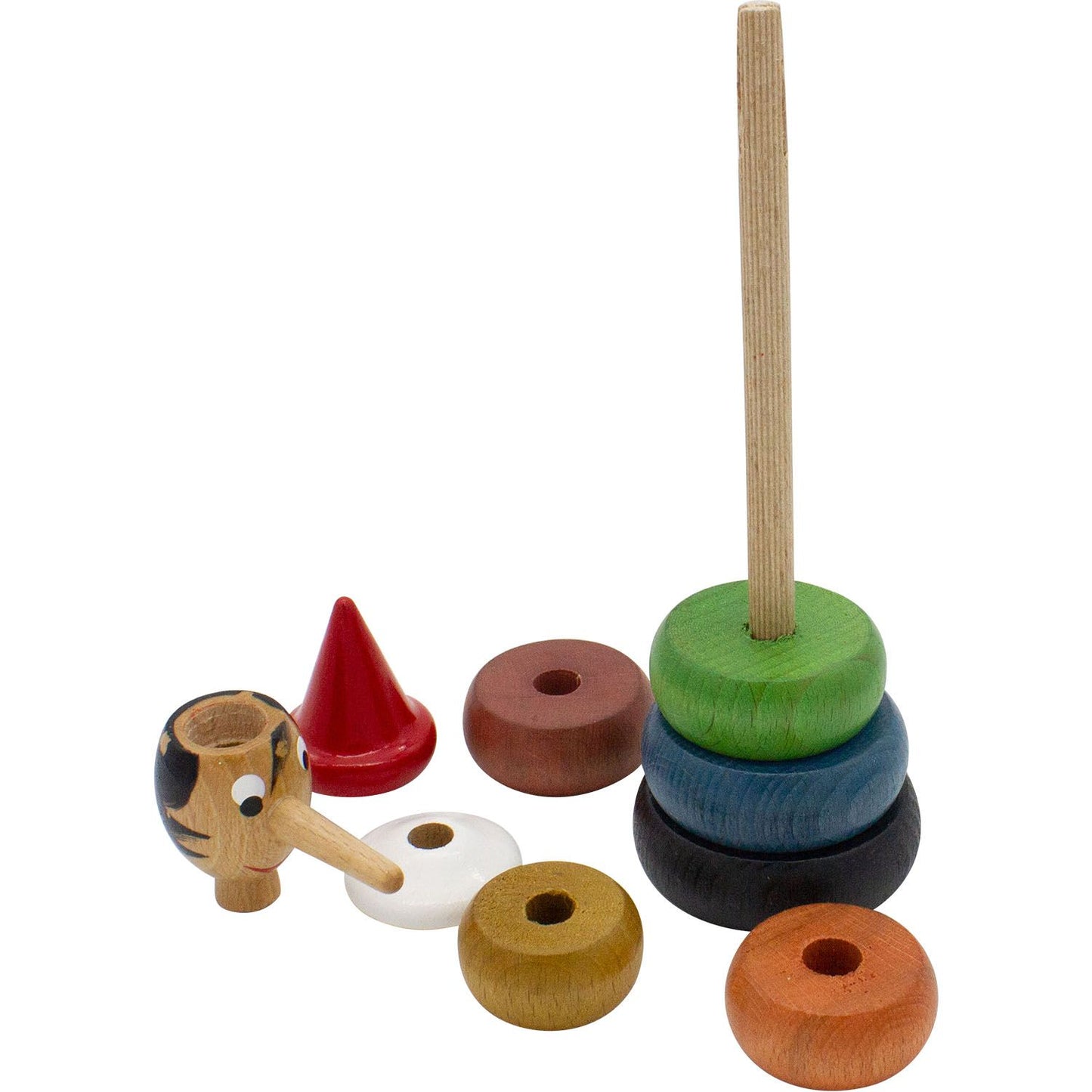 stapel pinocchio uit hout