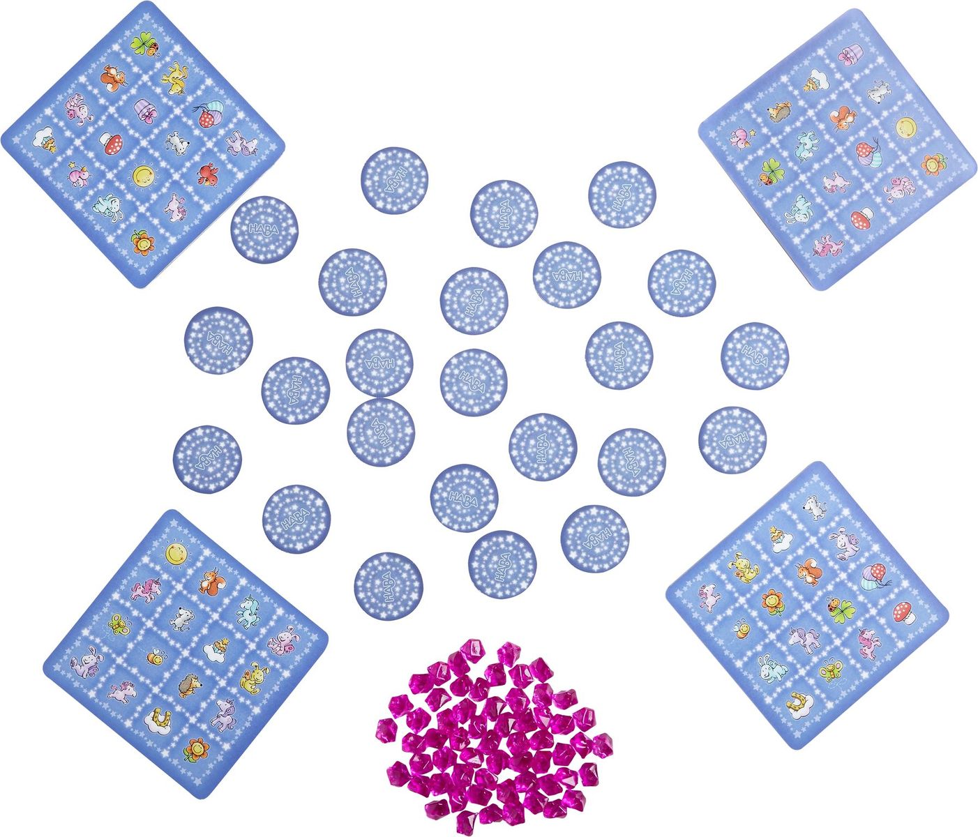 licornes dans les nuages - bingo scintillant FRA gele doos