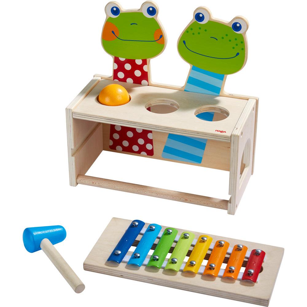 banc à heurtoirs en forme de grenouille