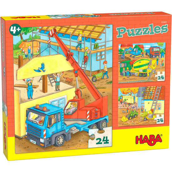 lot de 3 puzzles sur le chantier - set de 3 puzzles au chantier
