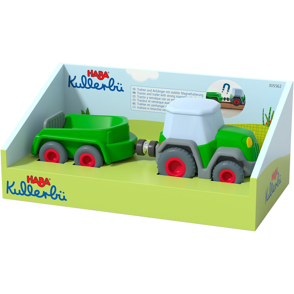 tractor met aanhangwagen - HABA kullerbü - tracteur avec remorque