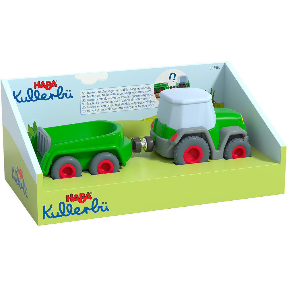 tractor met aanhangwagen - HABA kullerbü - tracteur avec remorque
