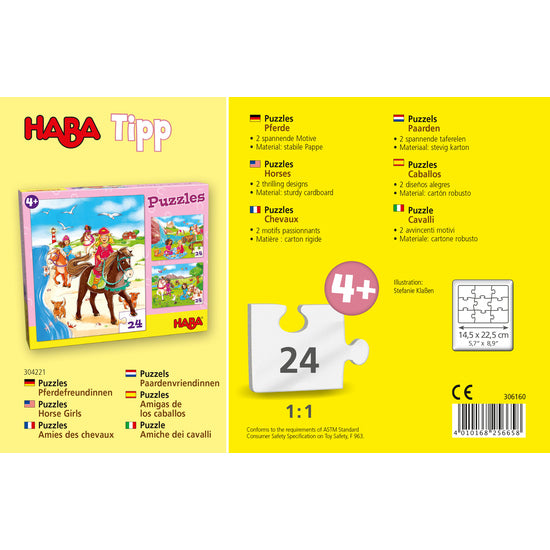 set van 2 puzzels paarden - set de 2 puzzles chevaux