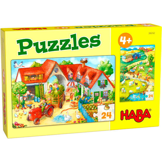 lot de 2 puzzles ferme - set de 2 puzzles la ferme