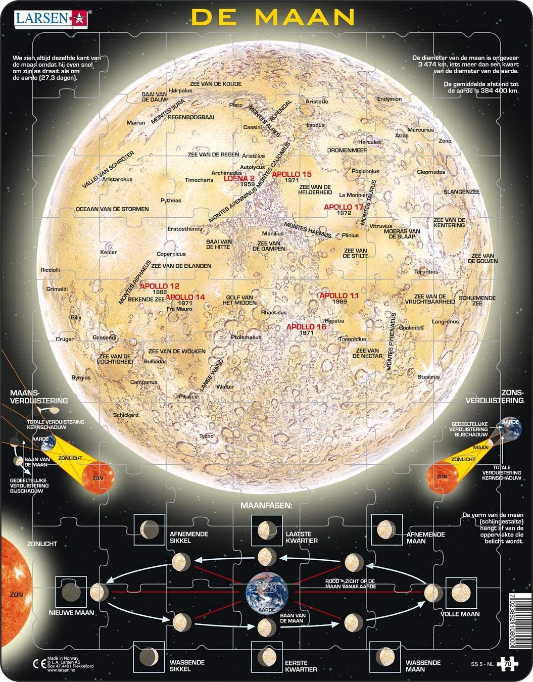 puzzel de maan 70 stuks - NED