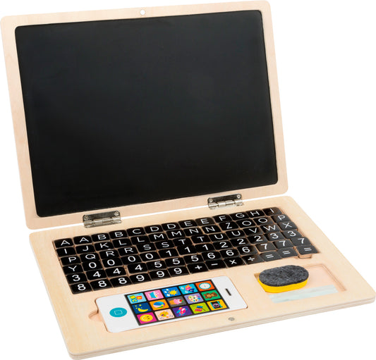 laptop in hout magneetbord - ordinateur portable en bois tableau magnétique