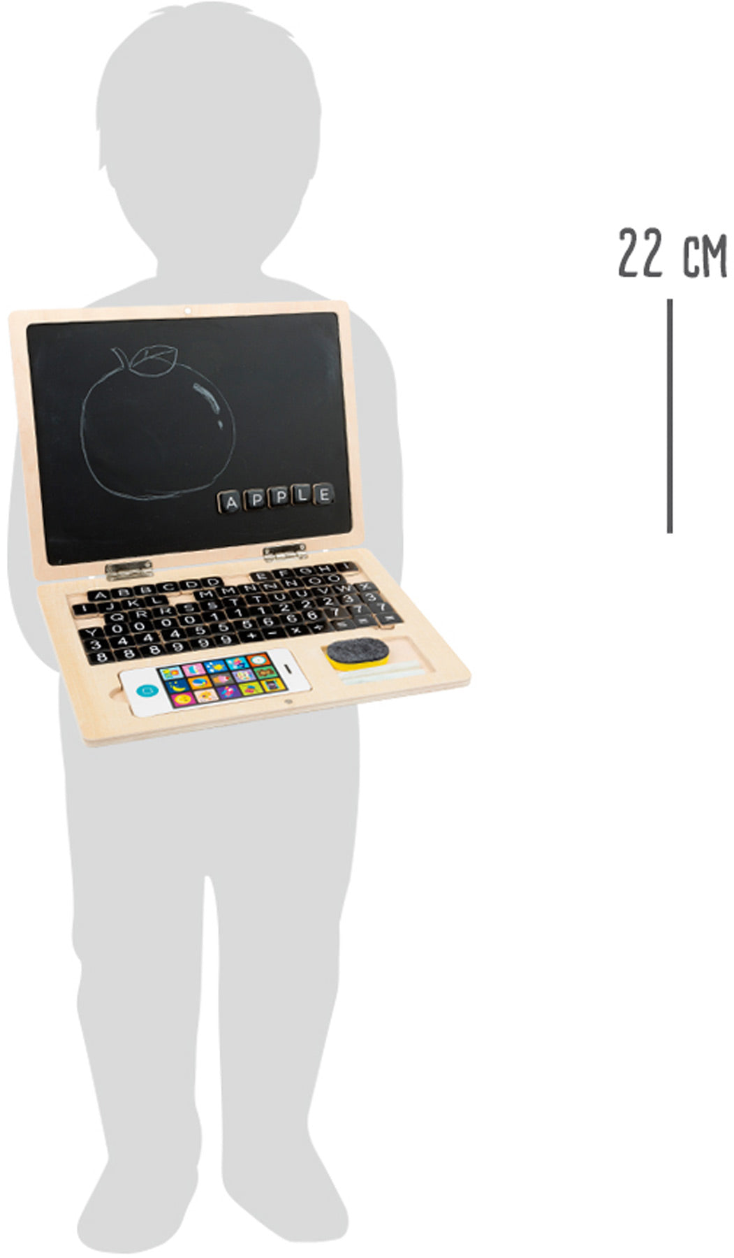laptop in hout magneetbord - ordinateur portable en bois tableau magnétique