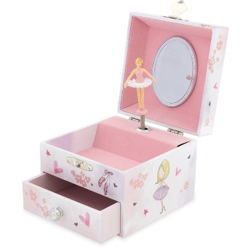 Boîte à bijoux avec musique et petits chaussons de danse