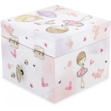 Boîte à bijoux avec musique et petits chaussons de danse