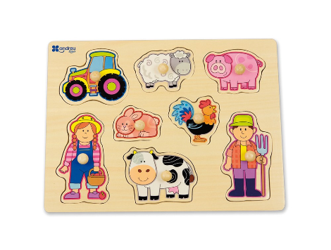 Puzzel met knopjes thema de boerderij
