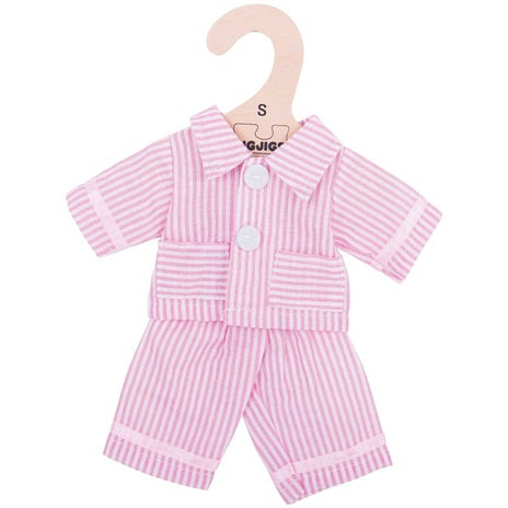 vêtements de pyjama rose pour la poupée en tissu M - vêtements pyjamas roses pour les poupées et tissu M