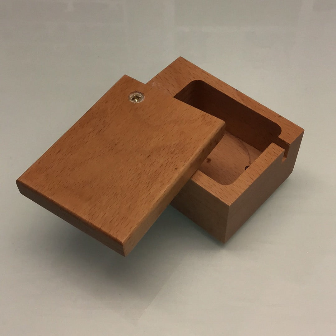 houten kistje massief naturel voor muziek mechanisme