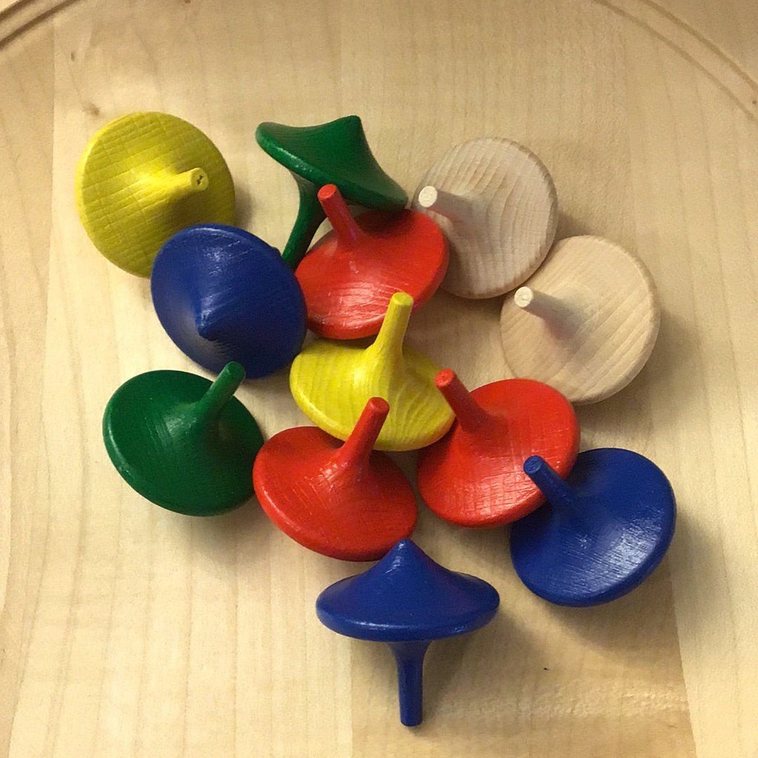 tol hout effen kleur / st - 3,5cm - toupie en bois couleur uni /pc