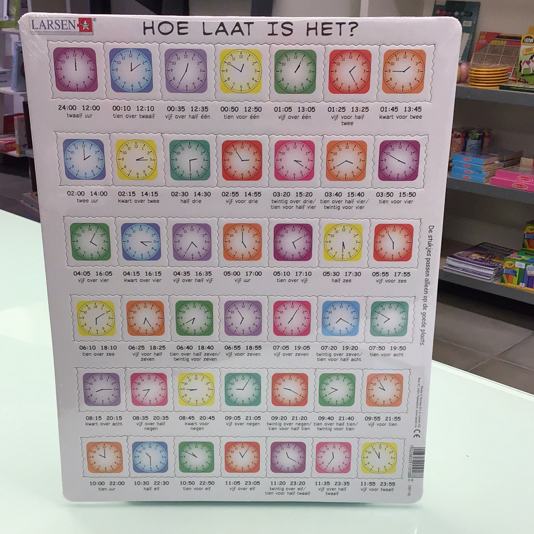 puzzel in karton leren klok lezen 42 st - NED