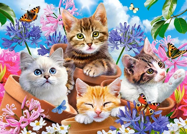 puzzel kittens with flowers  120pc