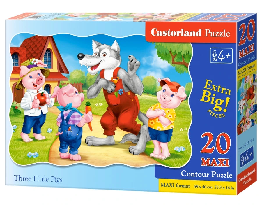 puzzle trois petits cochons MAXI 20pc