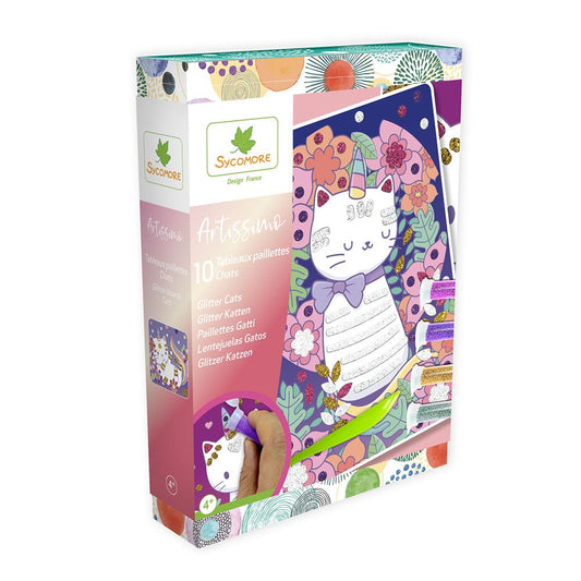 glitter schilderijen kat