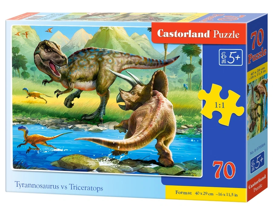 puzzel Tyrannosaurus vs triceratops 70pc