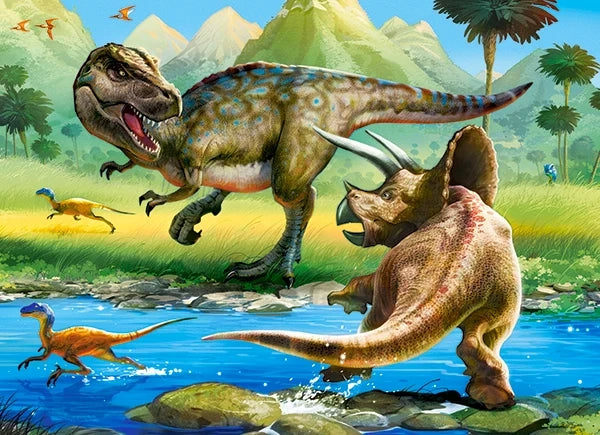 puzzel Tyrannosaurus vs triceratops 70pc