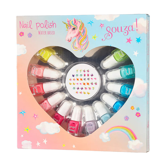 set nagellak & nagelstickers éénhoorn giftbox