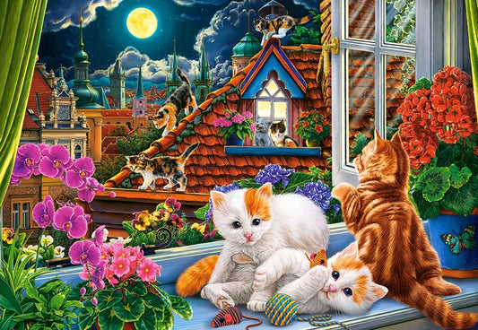 Puzzel kittens on the roof 1500pc