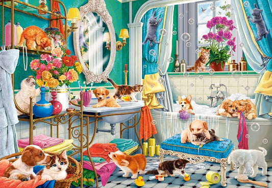 Puzzel crazy pet bath 1500pc