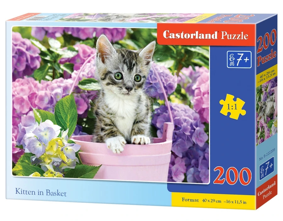 puzzel Kitten in basket 200pc