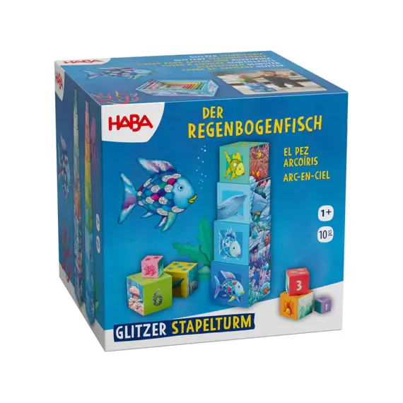 stapelblokken regenboogvis glitter HABA