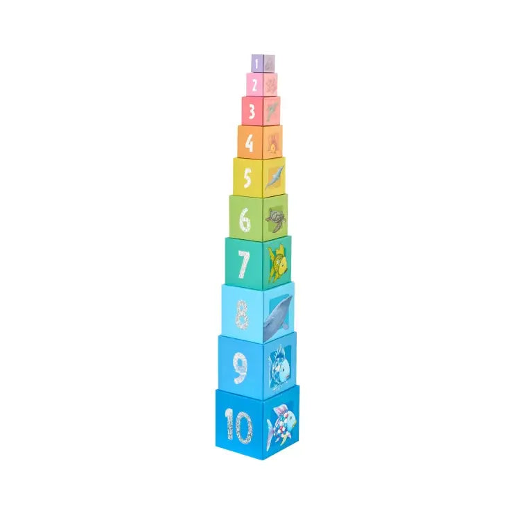 stapelblokken regenboogvis glitter HABA