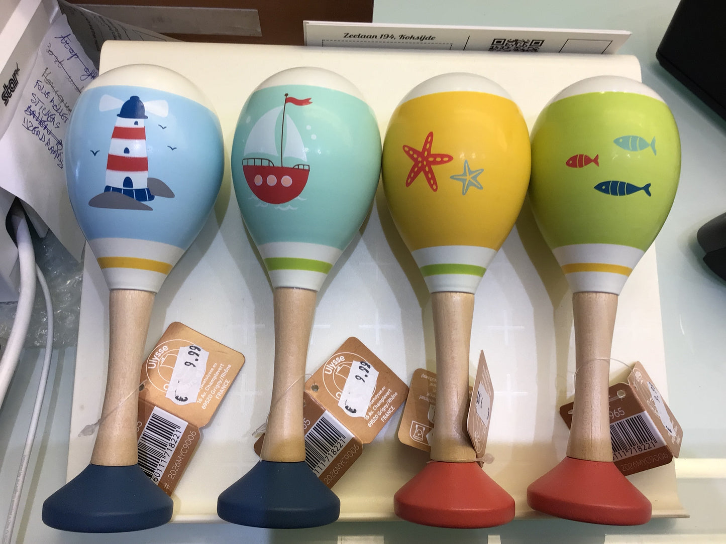 houten maracas thema zee