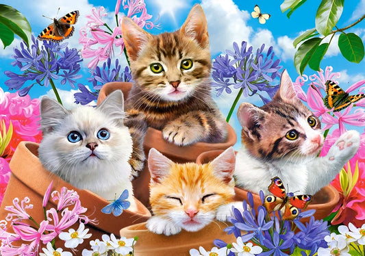 Puzzel Kittens with Flowers 500pc