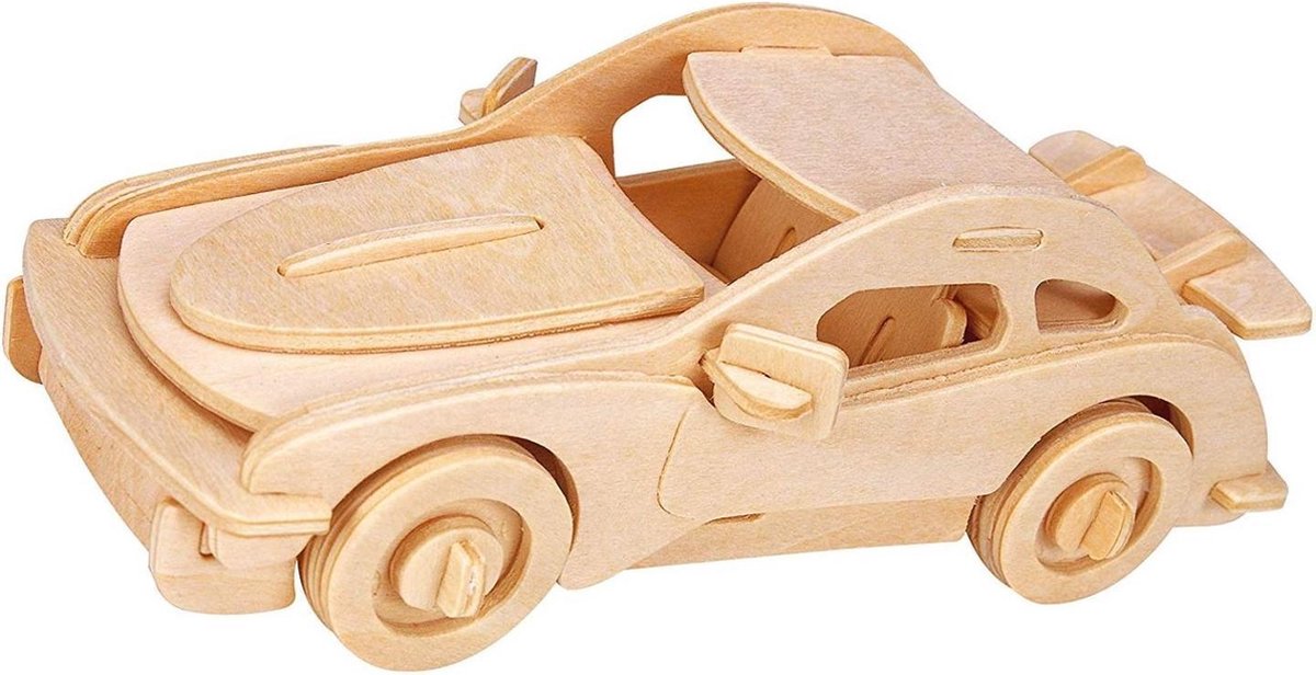 houten 3D puzzel sportauto