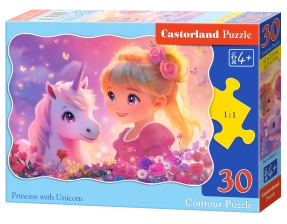 puzzle princesse avec licorne 30pc