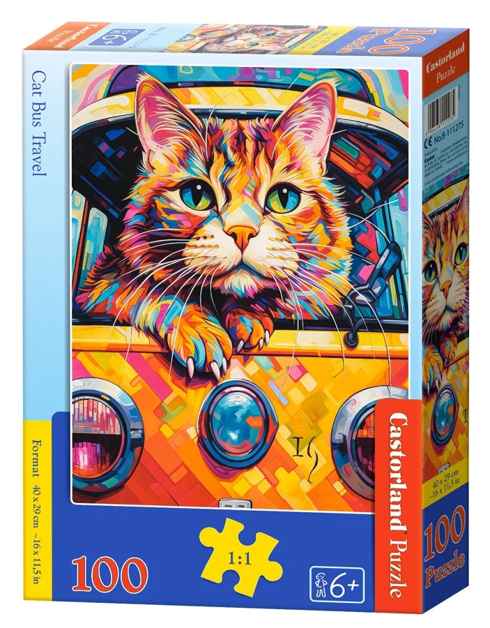 puzzle cat bus travel 100pc