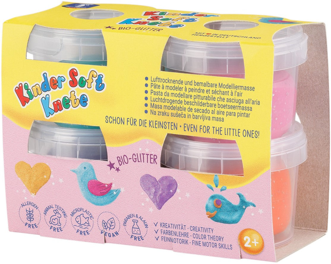 kinder soft klei bio-glitter 4X 80gr