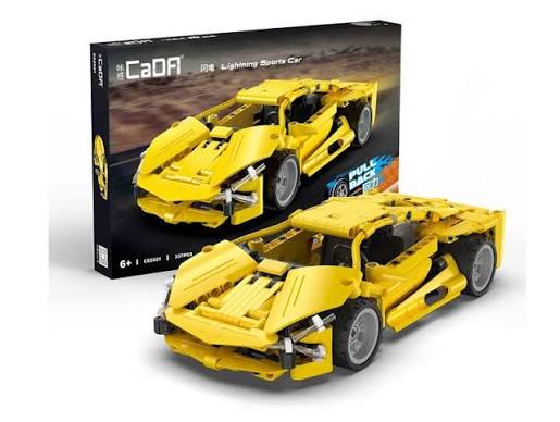 Kit de construction voiture de course bleue tout-terrain à rétrofriction CADA