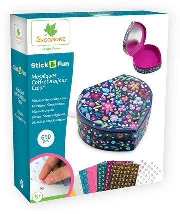stick 'n fun 3-mosaics heart shaped jewelry box